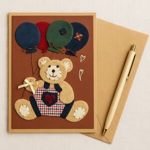 Handmade Fabric Embellished Card Set 12‎ Blank Cards w/Envelopes & Gift Box